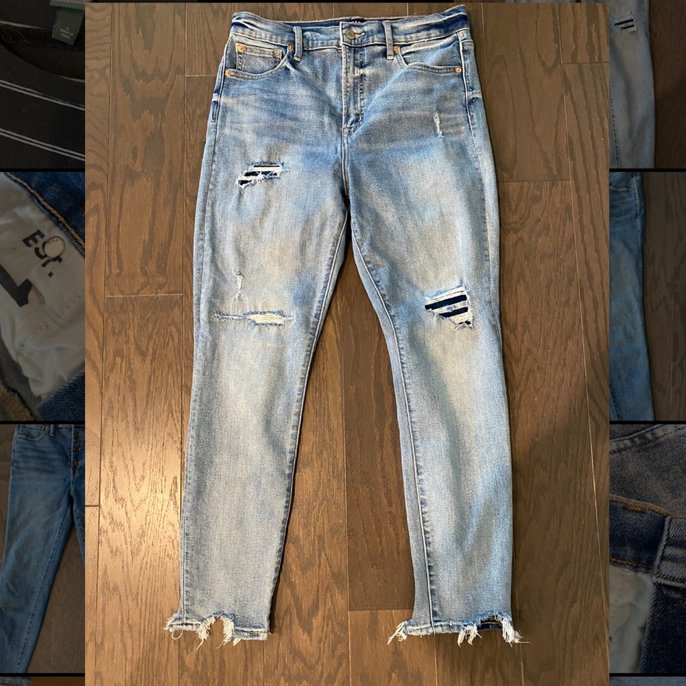 Stretchy high rise skinny jeans